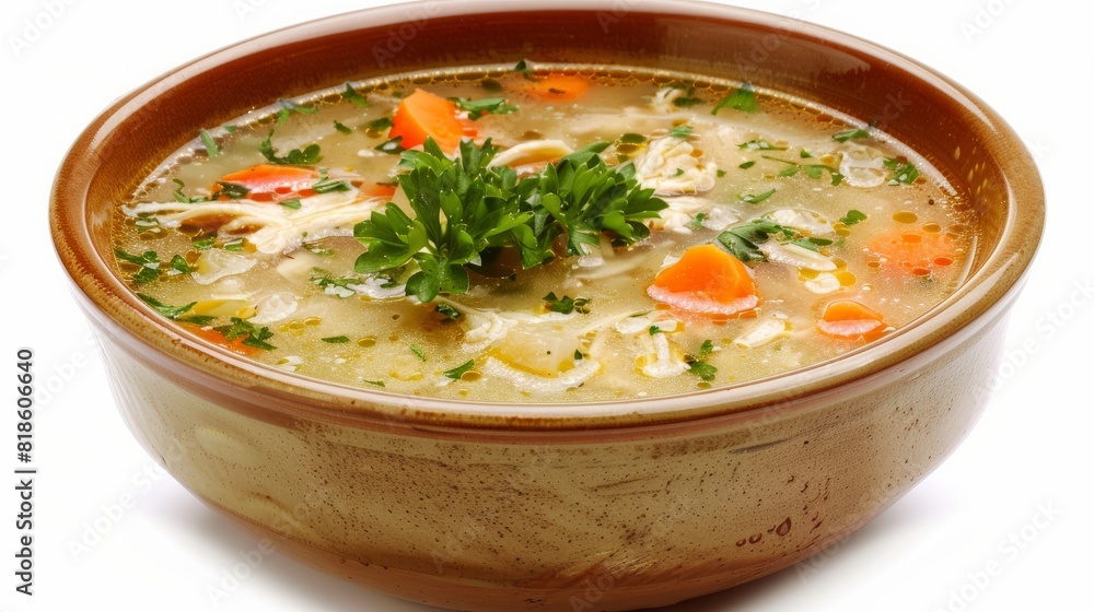 chicken soup, isolated on white background chicken soup, isolated on white background