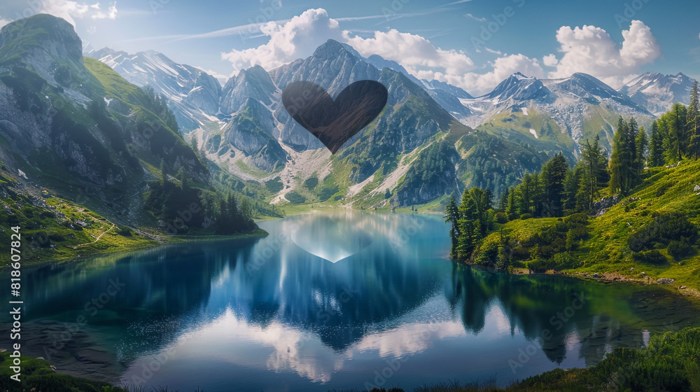 Fototapeta premium Heart in the mountains