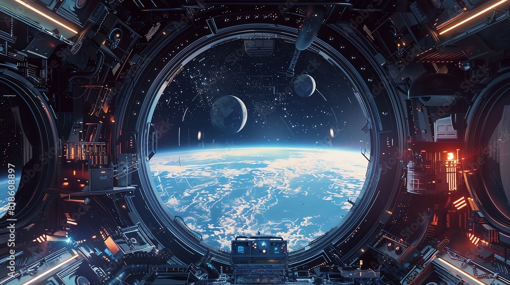 Intimate dinner for two in a space station Intimate dinner for two in a space station