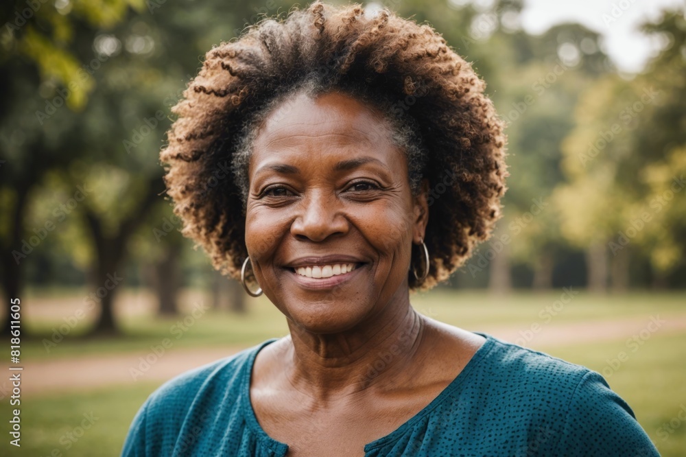 Portrait of a healthy and happy middle-aged African woman Portrait of a healthy and happy middle-aged African woman