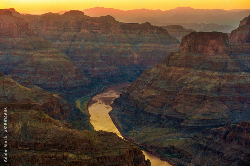 Grand Canyon with Sunset-Lit Winding River