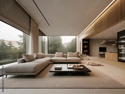 Minimalist modern living room architecture interio photo