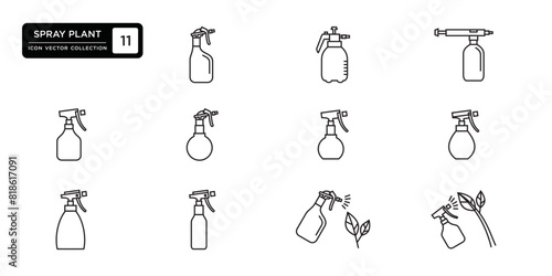 Spray plant icon collection, vector icon templates can be edited and resized.