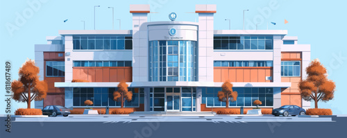 Clinic building vector isolated on white