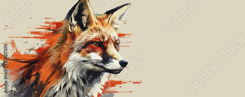 Fox portrait. vector simple illustration