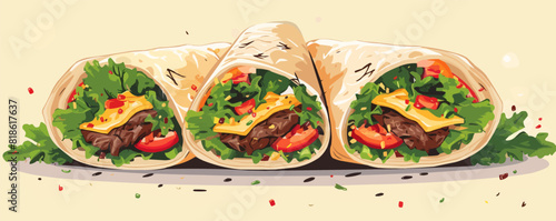 Doner shawarma. vector simple illustration