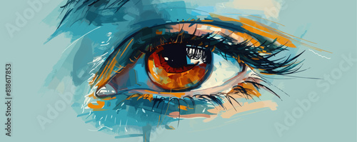 Digital eye. vector simple illustration