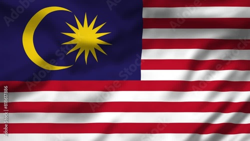 Malaysia Flag waving in the wind, National Flag background video, High Speed Full HD 4K
