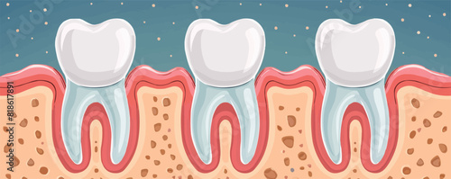 Dental implant dentistry. vector simple illustration
