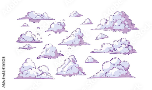 Simple outline cloudslinear vector. vector isolated white background