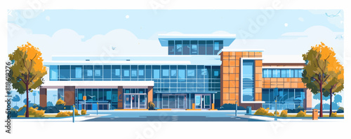 Clinic building vector isolated on white