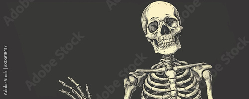 Funny skeleton symbol. vector simple illustration