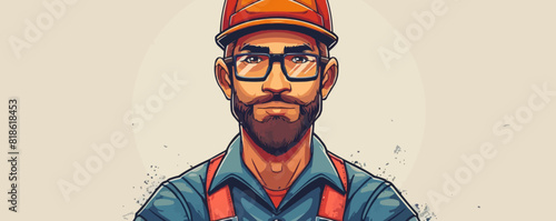 Plumbing work, construction service emblem or logo. Plumber with tools symbol.. vector simple illustration