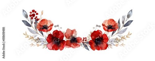 Watercolor floral wreath. vector simple illustration