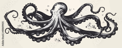Tentacles of an octopus. vector simple illustration photo