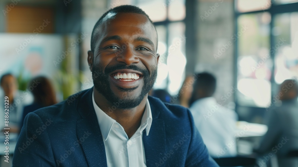 A businessman delivering an inspiring speech at a company-wide meeting, his smile conveying genuine passion and motivation. A businessman delivering an inspiring speech at a company-wide meeting, his smile conveying genuine passion and motivation.