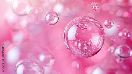 Abstract bubble on pink background