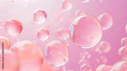 Abstract bubble on pink background