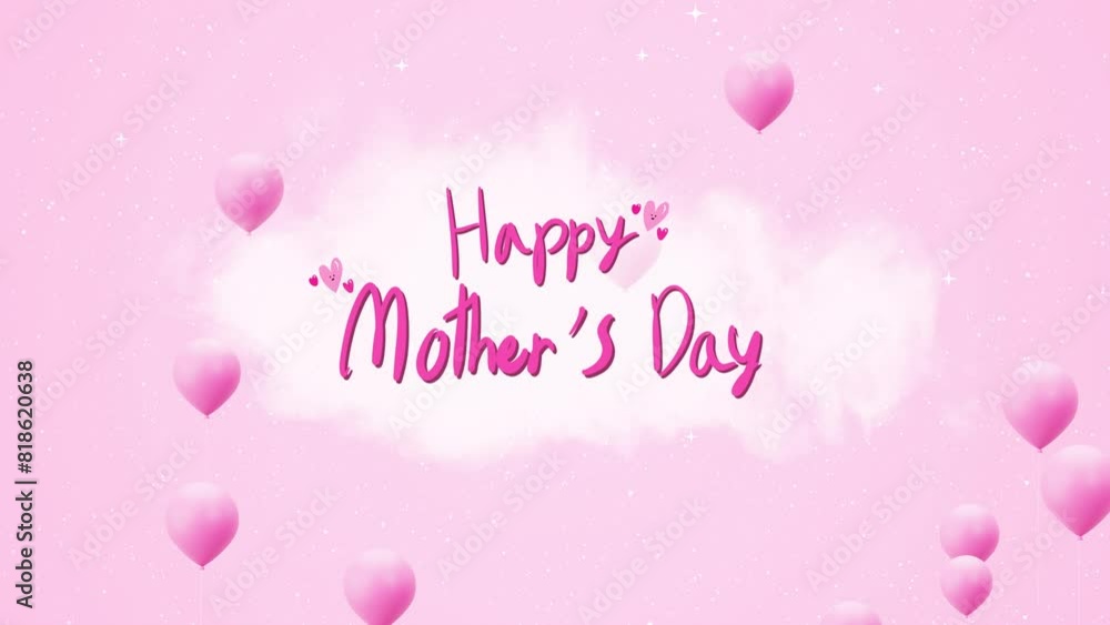 A pink heart background digital Mother's Day card with Happy Mother's ...