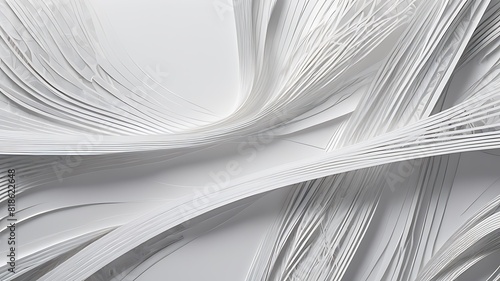 3D white geometric abstract background overlap layer on bright space with waves decoration,abstract white gray background for book design