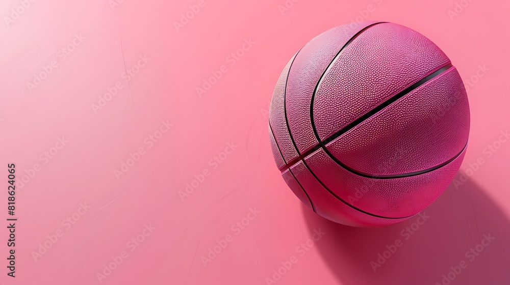 Colored basketball isolated on pink background Colored basketball isolated on pink background
