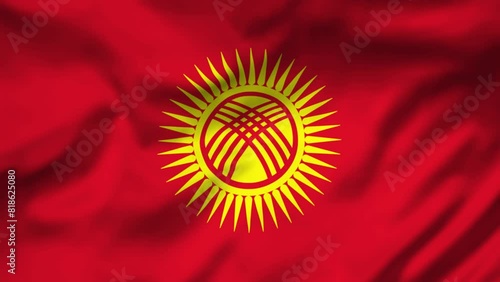 Kyrgyzstan Flag waving in the wind, National Flag background video, High Speed Full HD 4K
