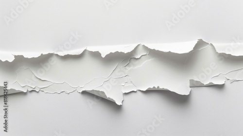 Ripped paper tear isolated on white background Generative AI