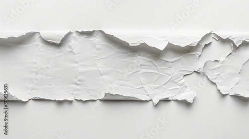 Ripped paper tear isolated on white background Generative AI
