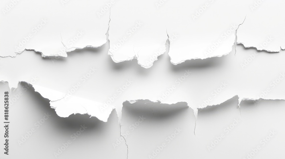 Obraz premium Ripped paper tear isolated on white background --ar 16:9 Job ID: d11c102d-63c4-4680-a689-9d729eb10760