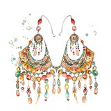 Colorful and unique jewelry design featuring a variety of beads and stones in a bright and vibrant color palette. The design is perfect for a summer day or a night out on the town.