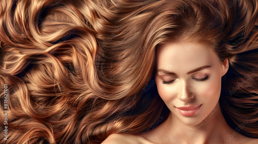 Gorgeous dark-haired model with cascading ringlets. Happy lady with wavy locks. Fashion, attractiveness, and cosmetics photo. Therapy, upkeep, and relaxation. Gorgeous dark-haired model with cascading ringlets. Happy lady with wavy locks. Fashion, attractiveness, and cosmetics photo. Therapy, upkeep, and relaxation.