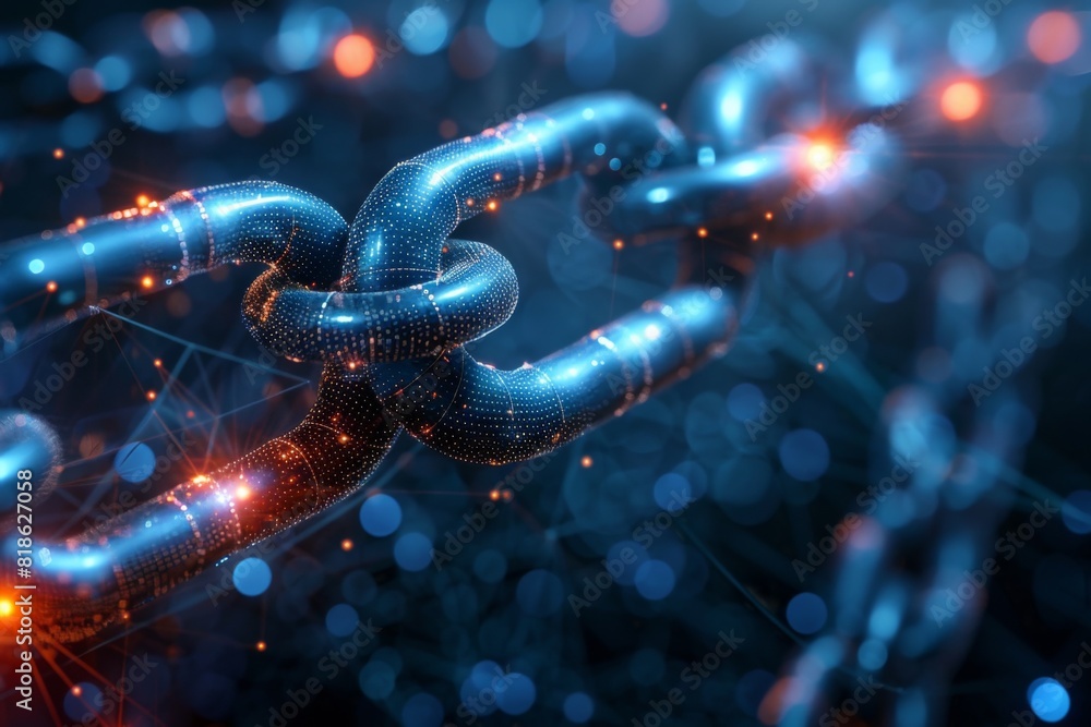 Blockchain technology illustration created with generative ai Blockchain technology illustration created with generative ai