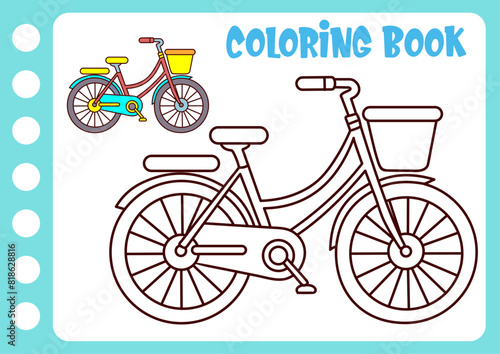 drawing and coloring for children. drawing a bicycle