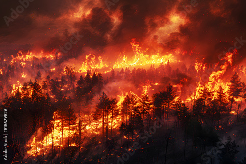  raging wildfire sparked © godex