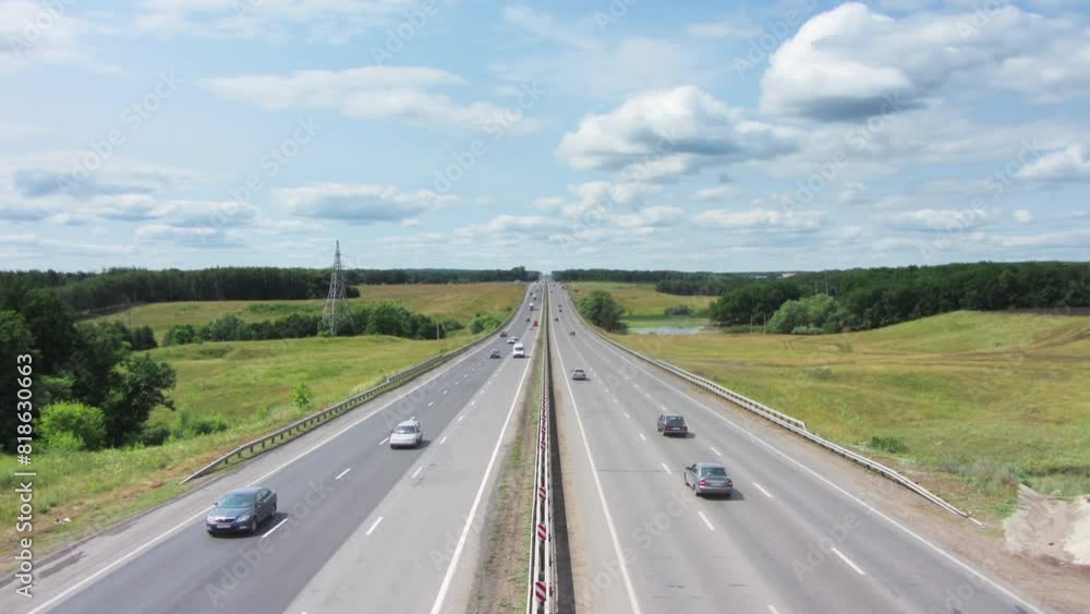 Cars traveling fast on highway road, timelapse 4k Cars traveling fast on highway road, timelapse 4k