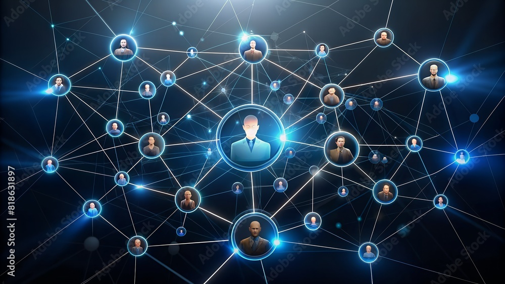 Business connection and social network on black background. Business connection and social network on black background.