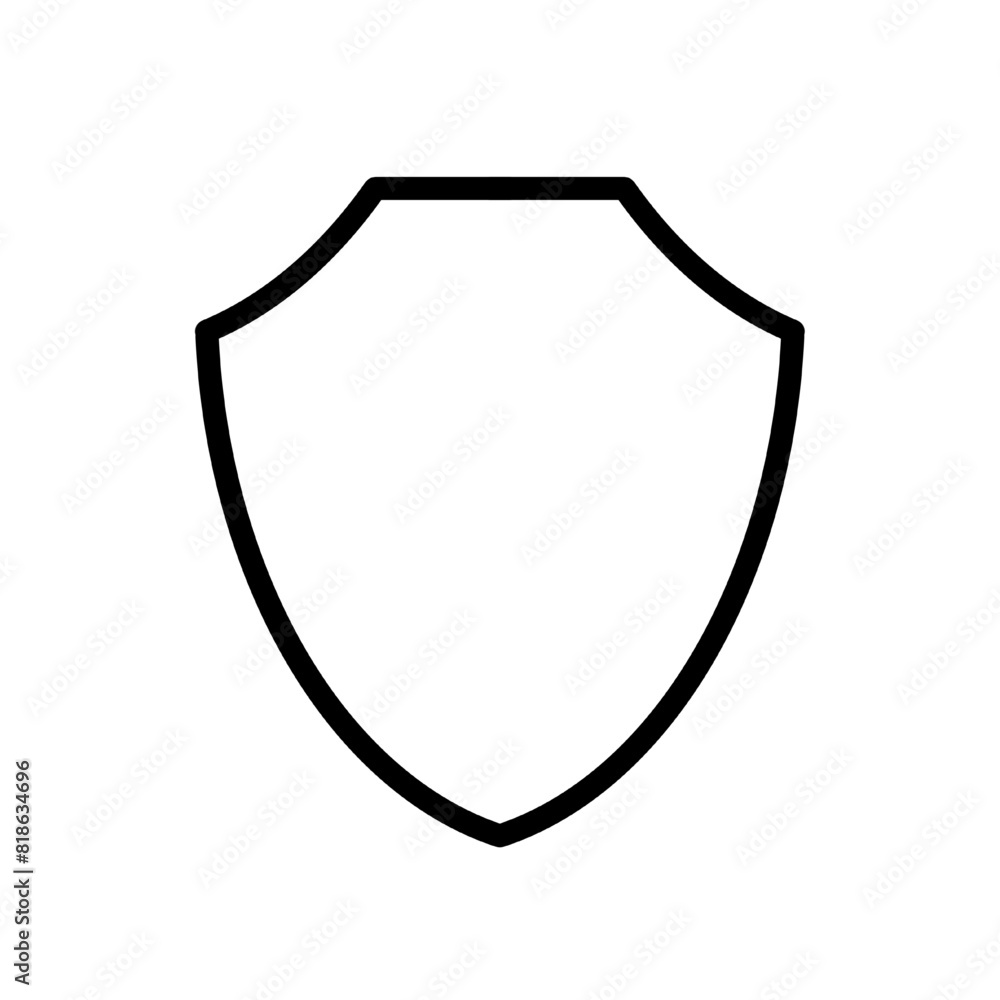 shield protection outline icon. black shield frame icon sign isolated on white transparent background shield protection outline icon. black shield frame icon sign isolated on white transparent background