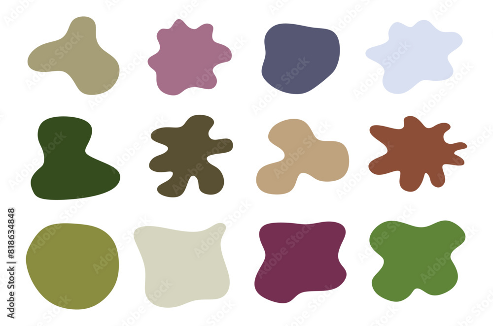 Set of Liquid shapes, round abstract organic elements. Different blotch shapes collection. Speech bubbles in different shapes and colors isolated on white background. Design elements. Vector Set of Liquid shapes, round abstract organic elements. Different blotch shapes collection. Speech bubbles in different shapes and colors isolated on white background. Design elements. Vector