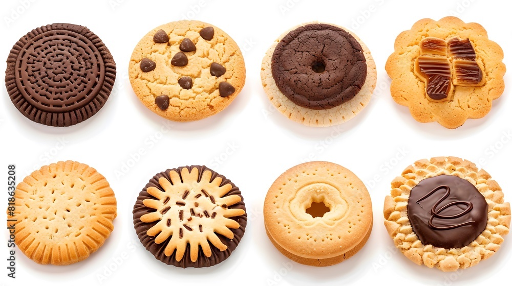 Set of different cookies isolated on a white background Set of different cookies isolated on a white background