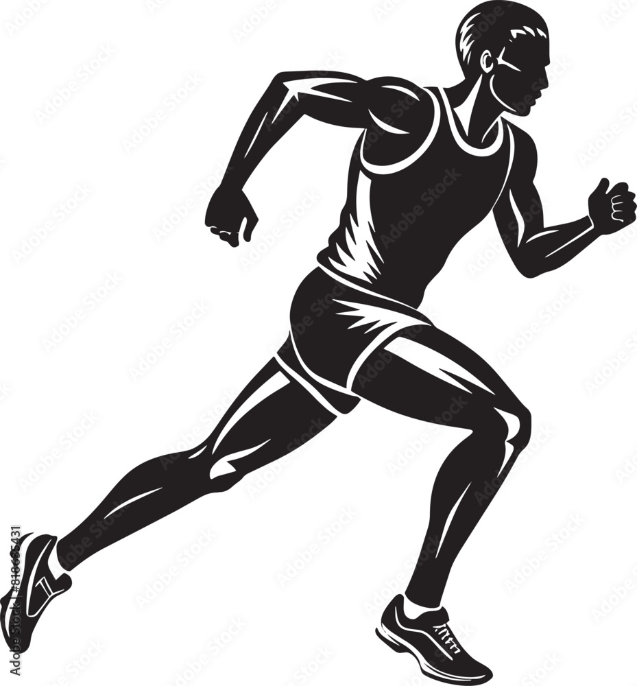 silhouette of a running person isolated on white background silhouette of a running person isolated on white background