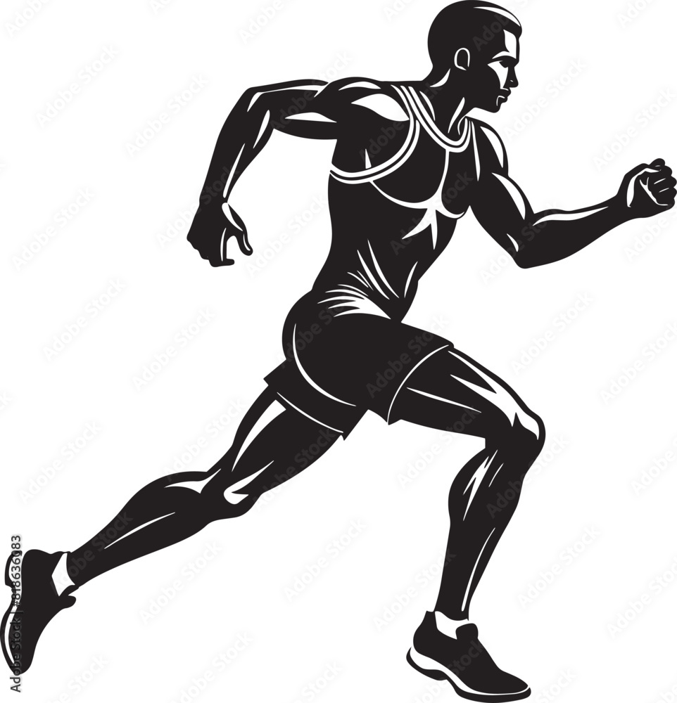 silhouette of a running person isolated on white background silhouette of a running person isolated on white background