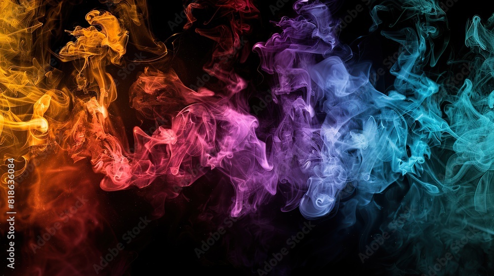 colorful smoke on black background colorful smoke on black background