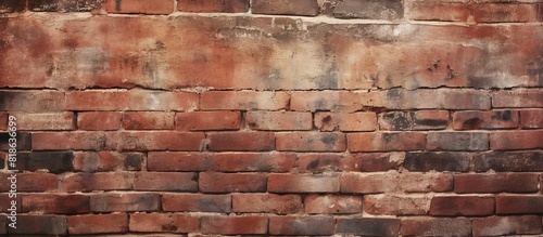 A simple design displaying the textured brick wall as a background leaving plenty of space for copy