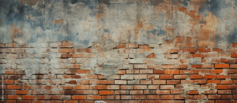 An old brick wall adorned with a retro pattern leaving ample space for images An old brick wall adorned with a retro pattern leaving ample space for images