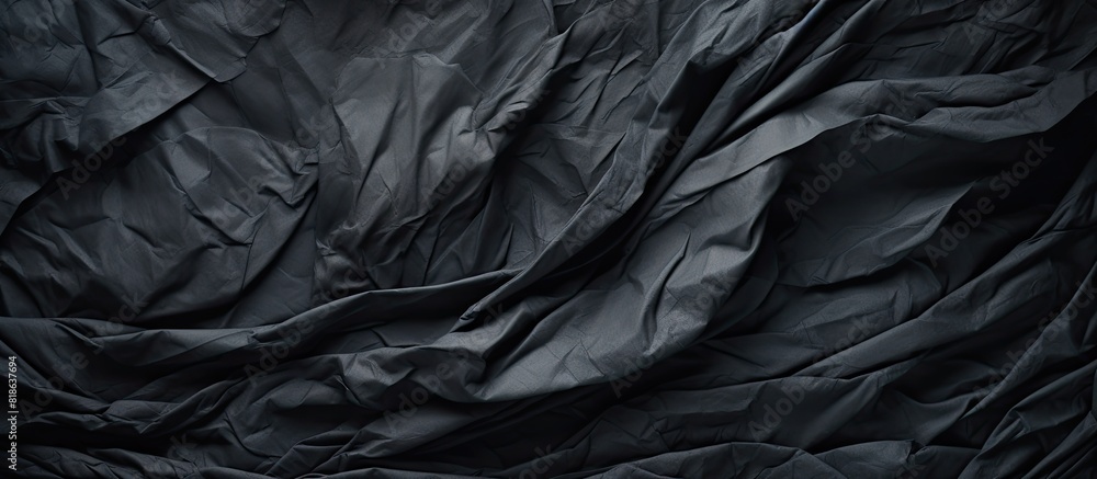 Obraz premium A crumpled piece of dark grey paper creates a textured background perfect for showcasing a copy space image