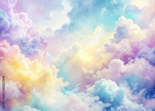rainbow cloud background with pastel colored