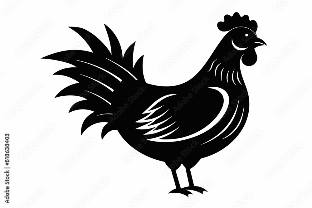 Fototapeta premium A chicken silhouette black vector artwork illustration