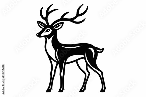 A deer silhouette black vector artwork illustration 