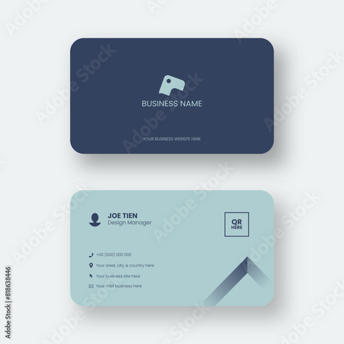 Simple and clean two sides design of name card template with soft color tone