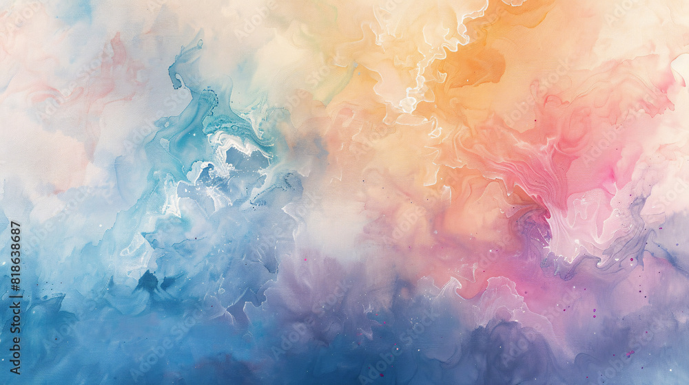 Fototapeta premium An ethereal abstract watercolor painting on canvas with soft pastel colors creating a dreamy atmosphere